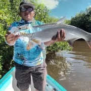 boy with juvenile tarpoon