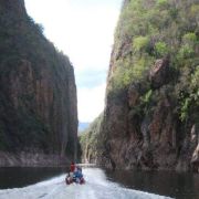 Lake Huites view from a boat
