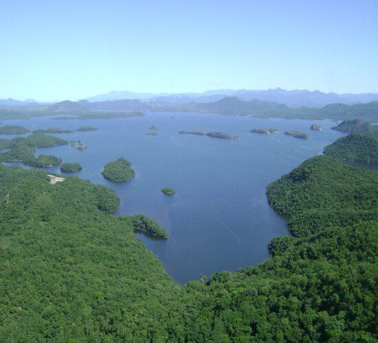 Areal view of Mateos Lake