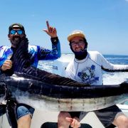 Mighty blue marlin catc at bahía de los sueños