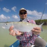 Happy angler fishing at Boca Paila.